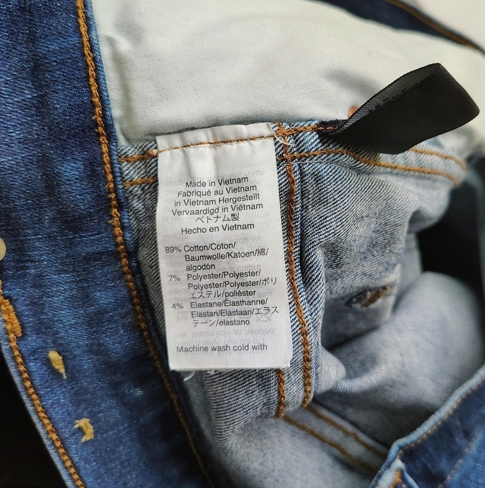 Madewell 10" high-rise exposed buttons fly frayed hem Jeans dark Blue sz 30/28. - Picture 14 of 16